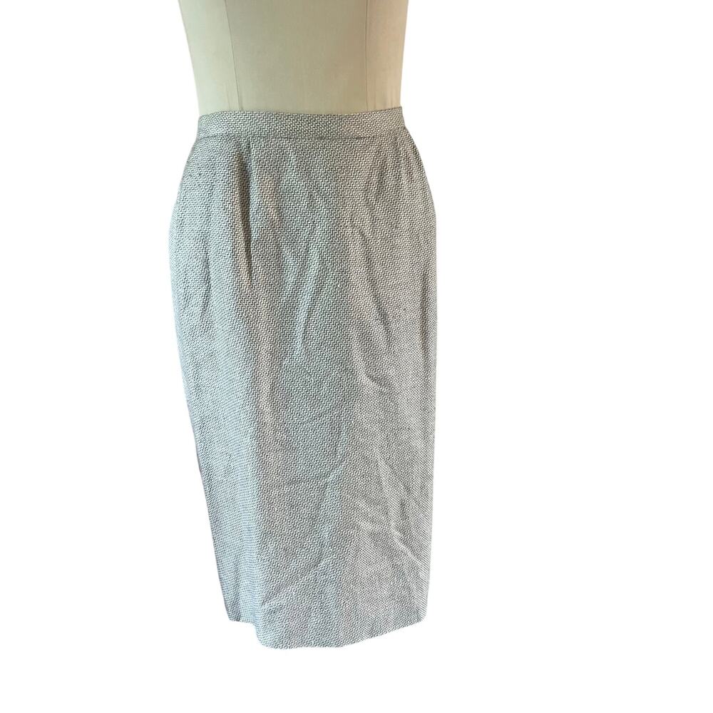 Vtg Y2K 2000s Grey Wool Midi Skirt Sz XS/S Preppy